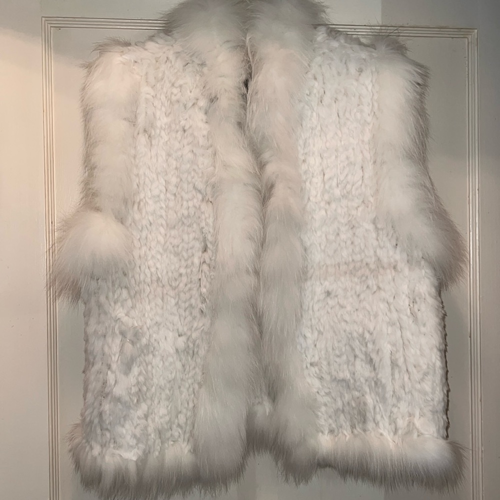 Belle Fare Vintage rabbit fox fur vest